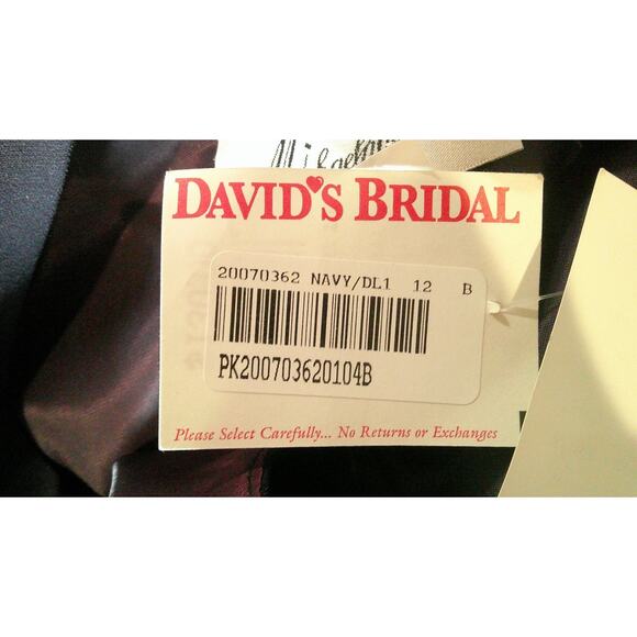 Michaelangelo David's Bridal Long Formal Navy Sleeveless Gown Women's 12 - Picture 8 of 9